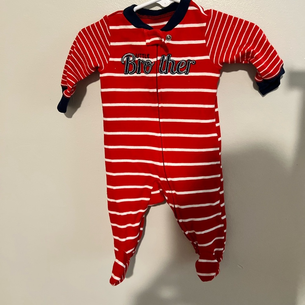 Carter's Red and White Striped Footie